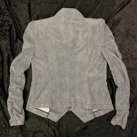 Ruched Shoulder Pads Vintage Faux Snake Skin full zip John Paul Richard Small - Picture 5 of 13